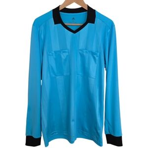 Adidas Referee Jersey Mens Size M Blue Climalite Long Sleeve Pockets CV6323